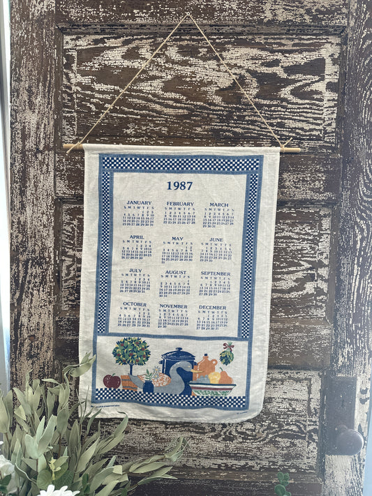 1987 Cloth Hanging Calendar