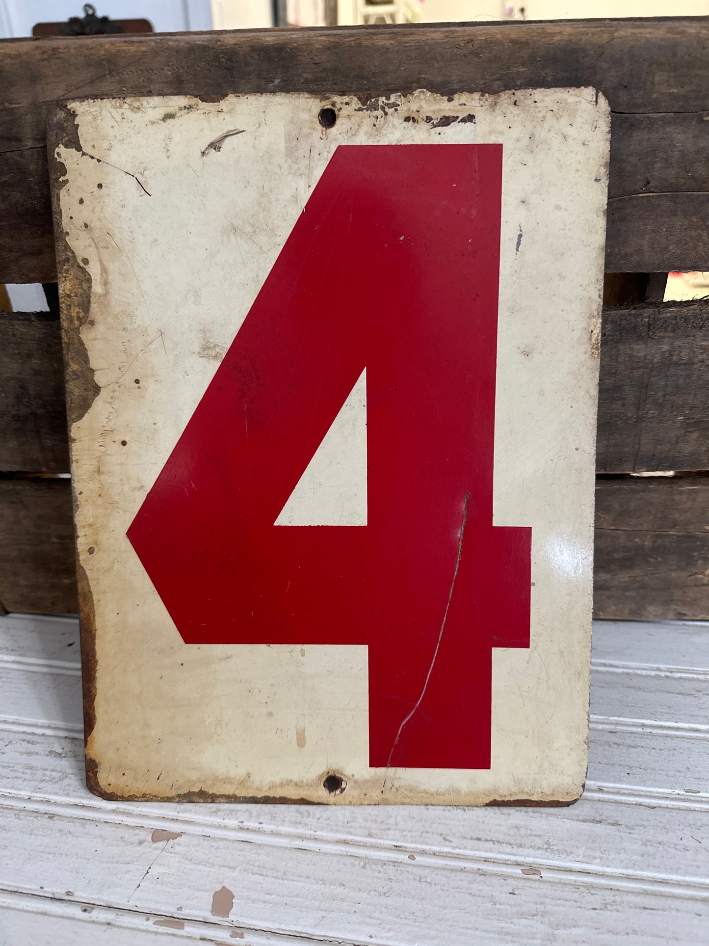 Metal Gas station double sided number sign- 4-1