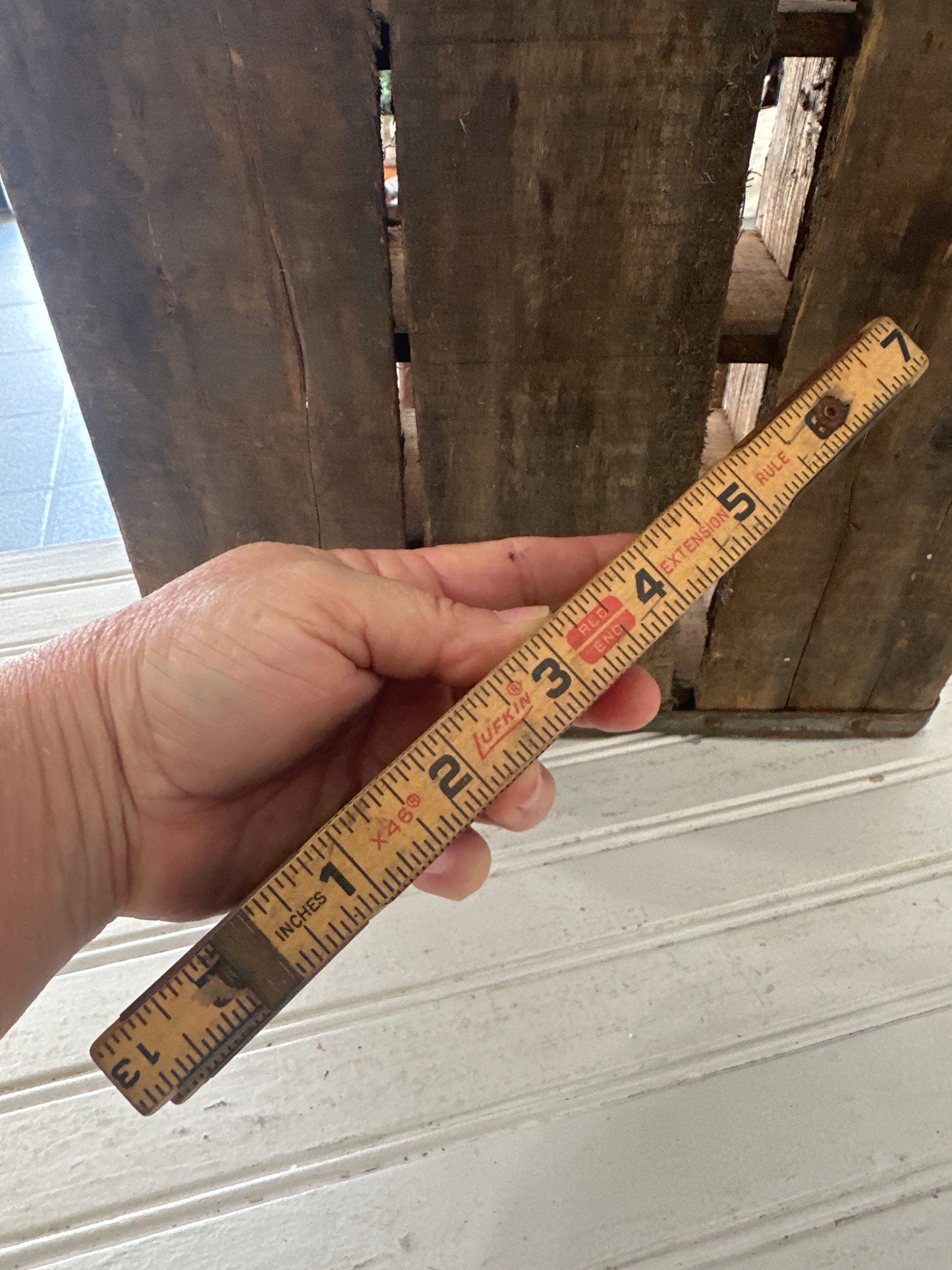 Wooden tape measure