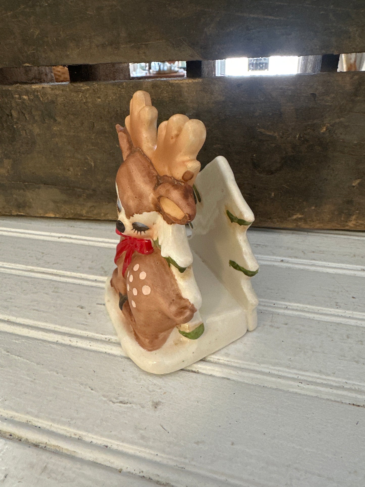 Lefton Reindeer napkin/letter holder