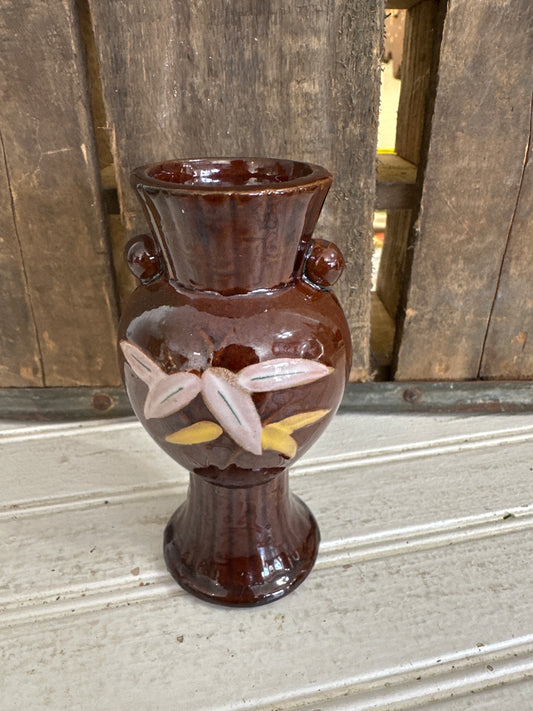 Red ware brown vase- occupied Japan