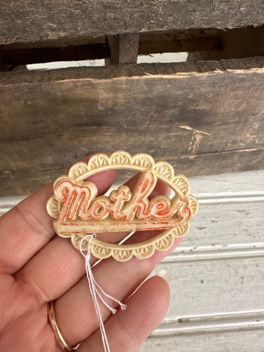 Vtg. Mother plastic pin