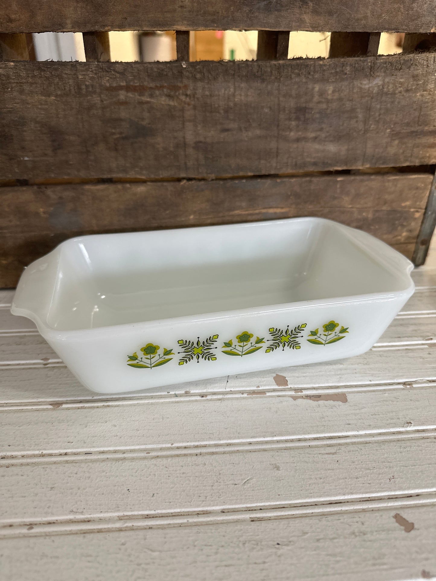 Anchor Hocking loaf pan- green meadow- local pickup only