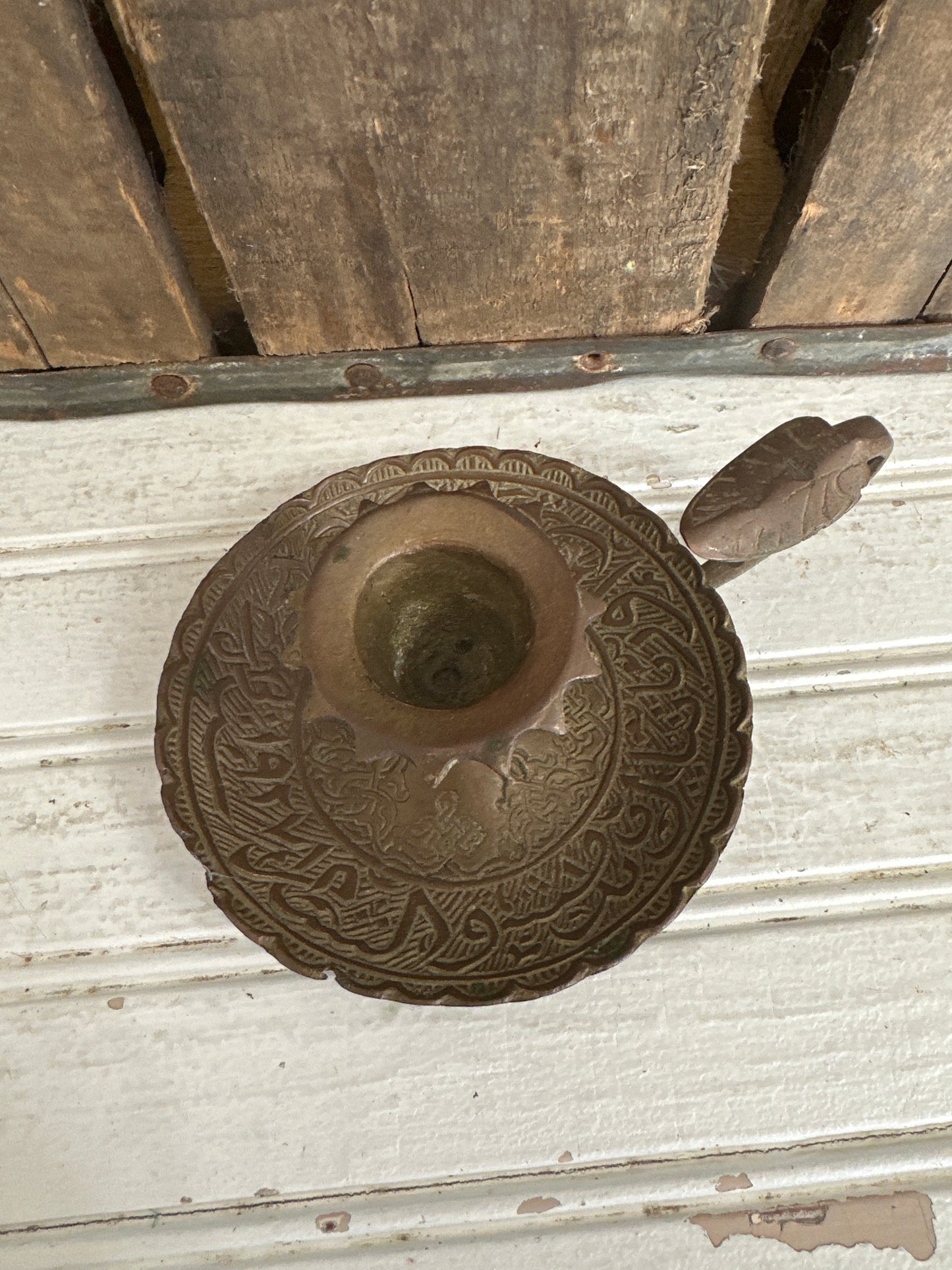 Brass chamber candle holder