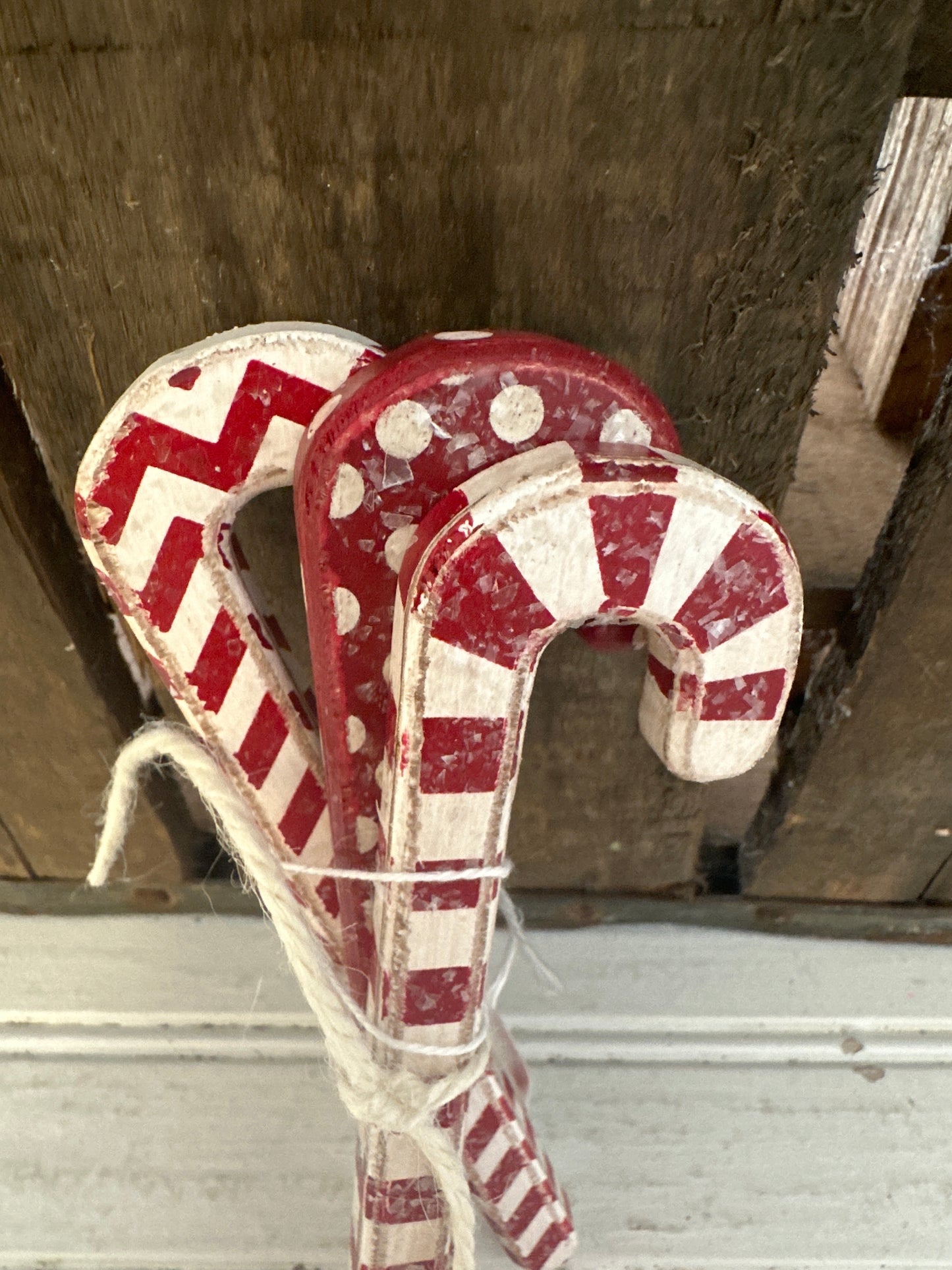 Wooden candy cane set