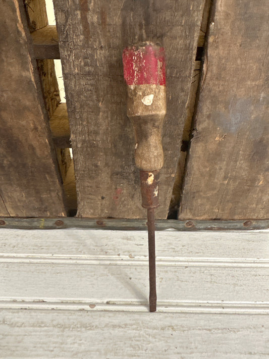 Wooden handle screwdriver