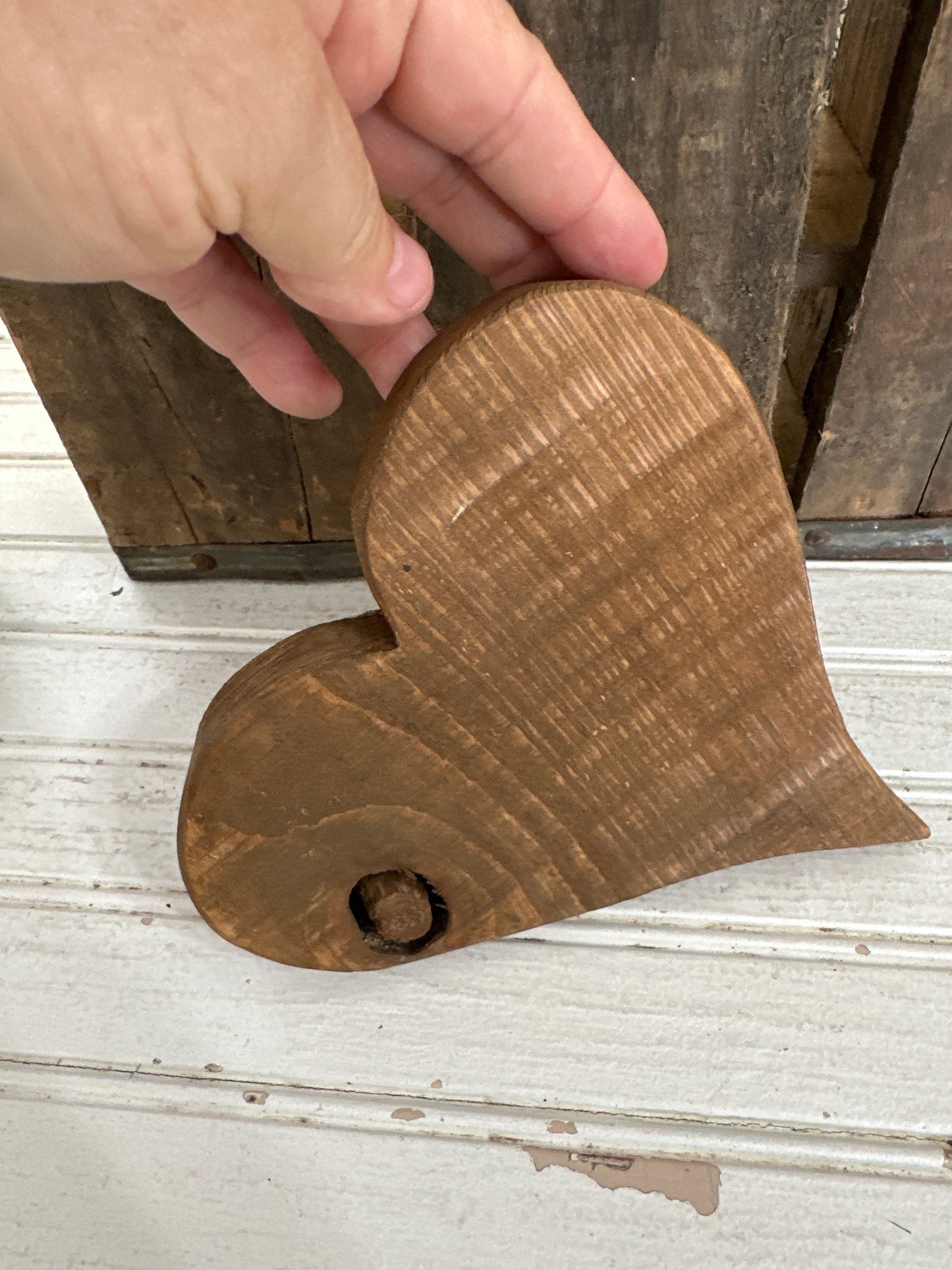 Handmade wooden heart- greenery
