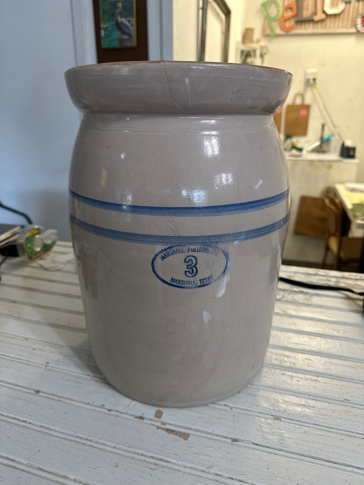 Marshall pottery 3 gal butter churn crock- local pickup only