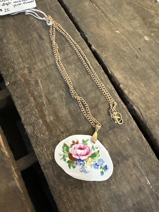 Repurposed Vtg. Dish necklace