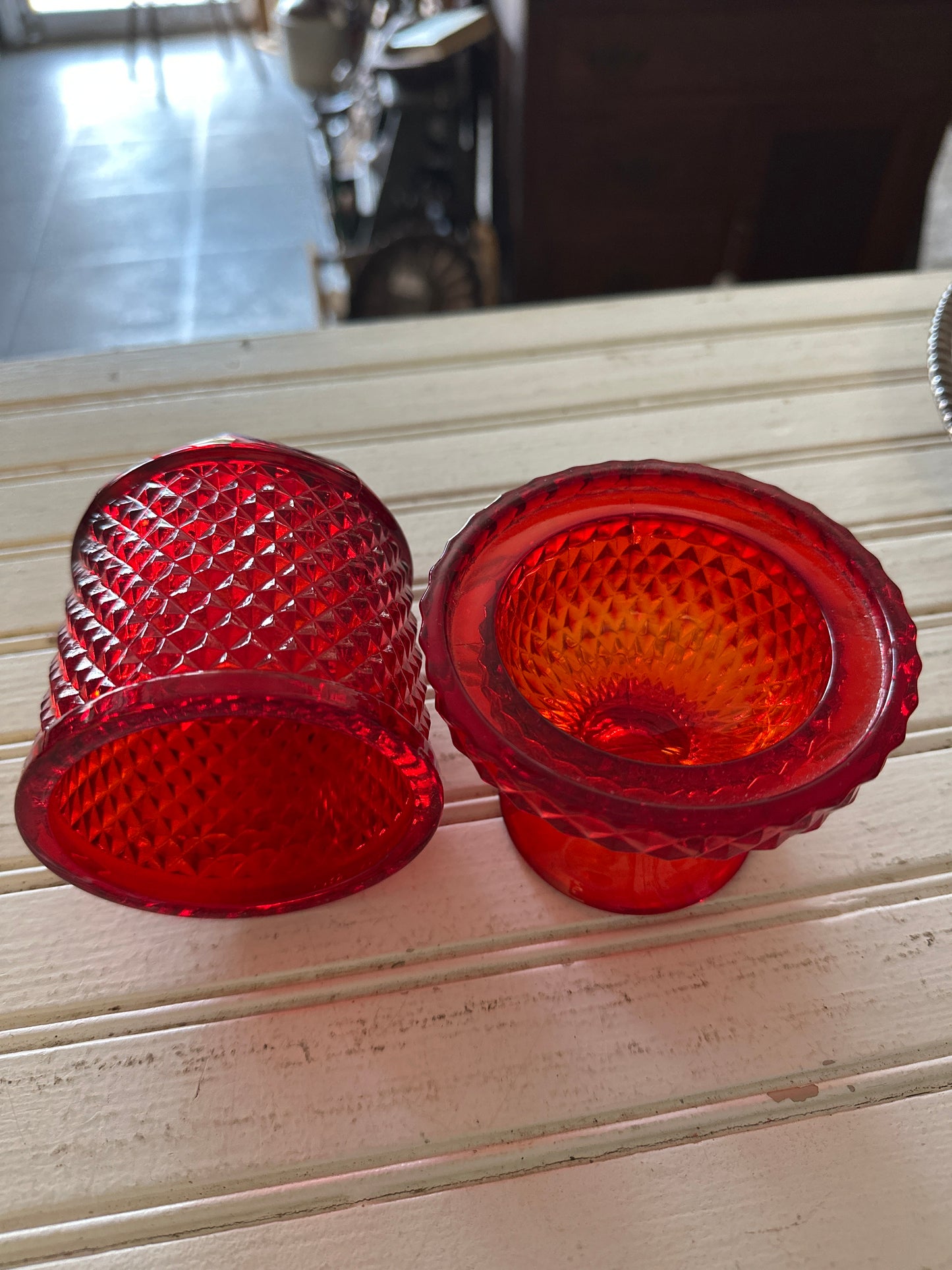 Viking Art Glass Ruby Red Fairy lamp- local pickup only