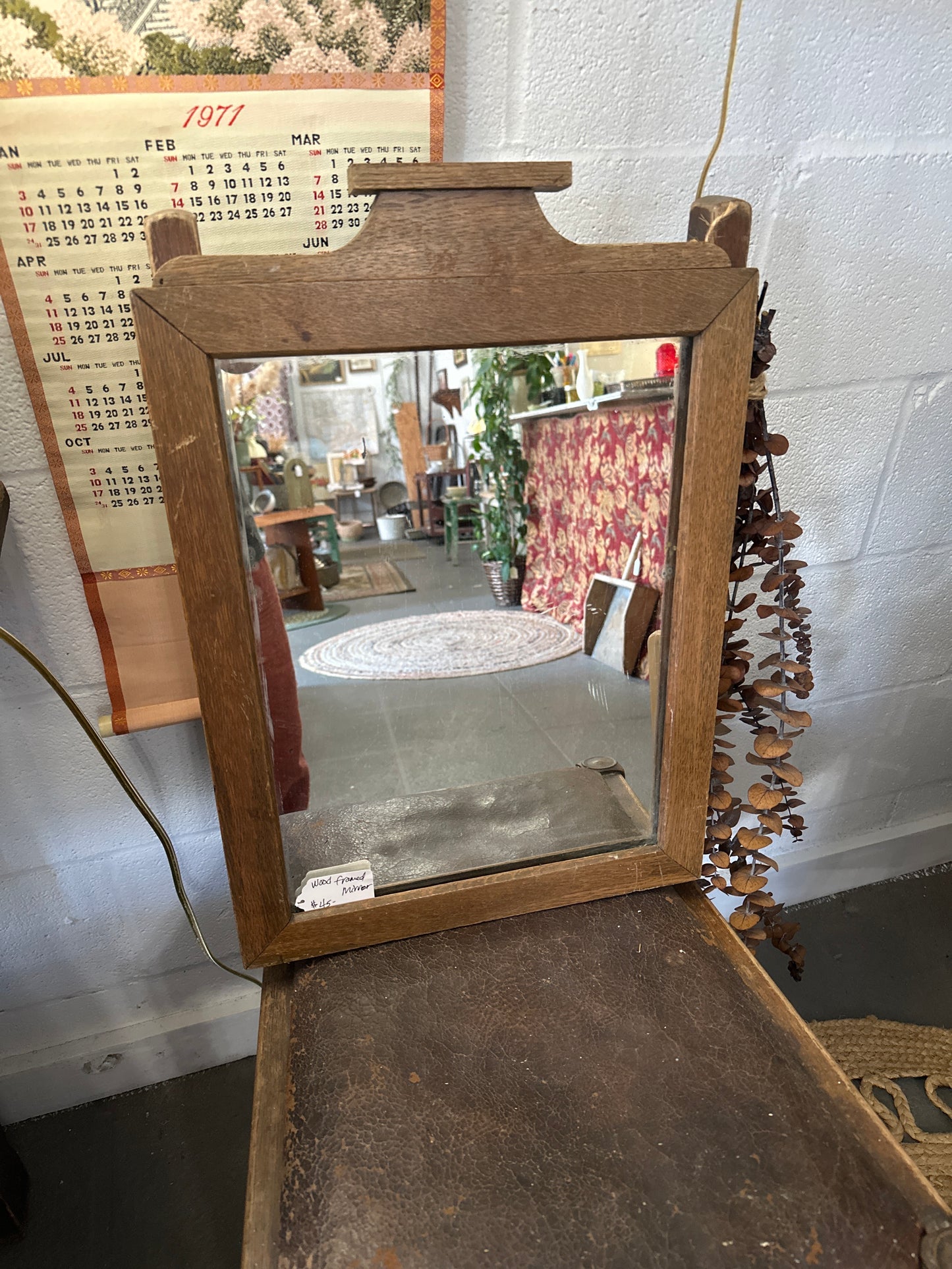 Vintage Wood framed mirror- local pickup only