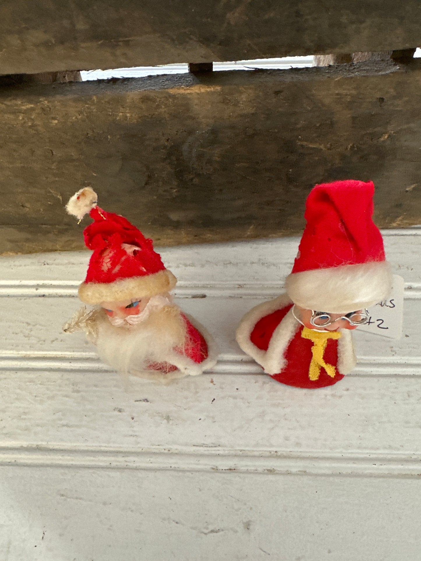 Vintage Felt Santa & Ms Claus