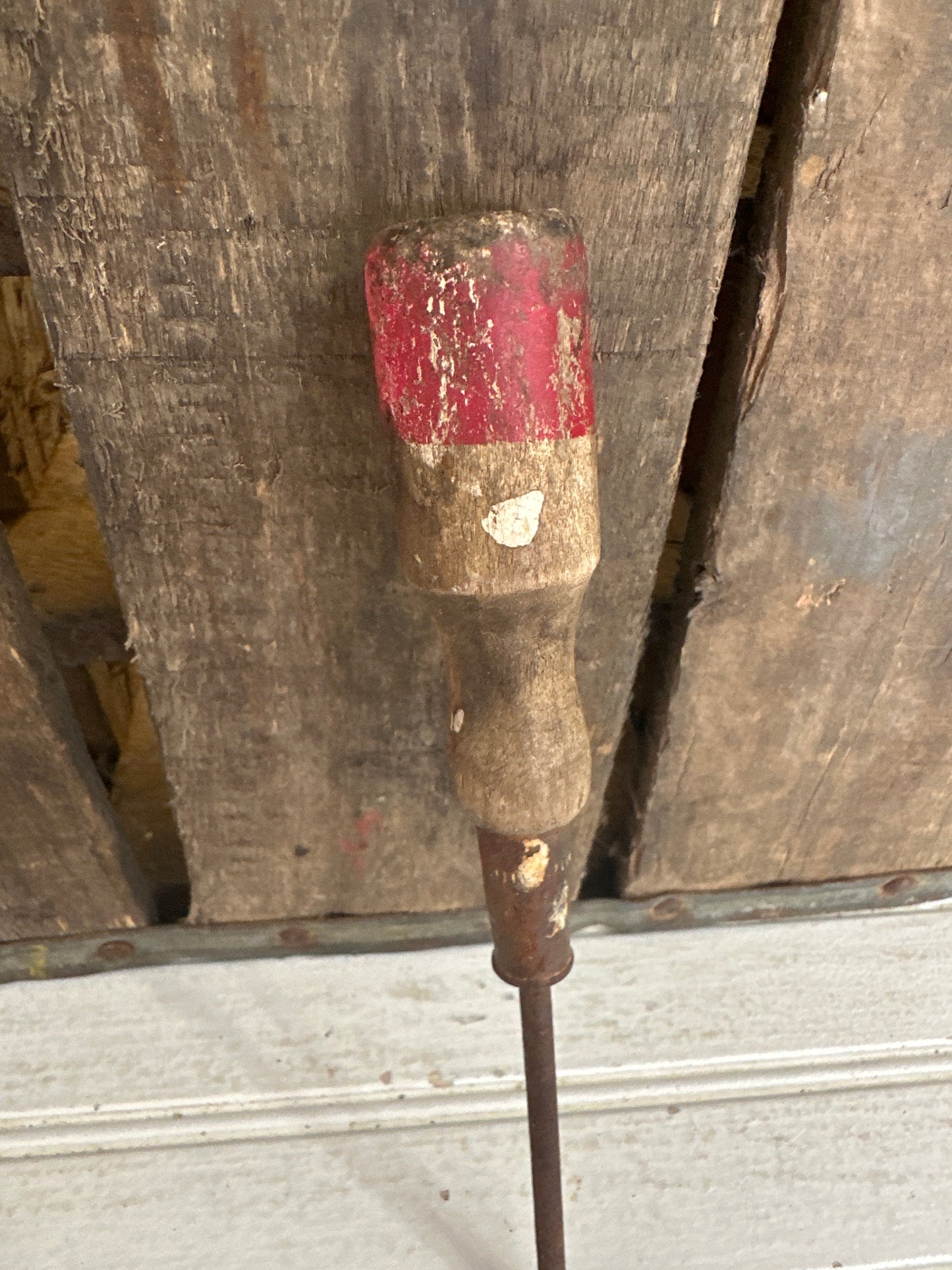 Wooden handle screwdriver
