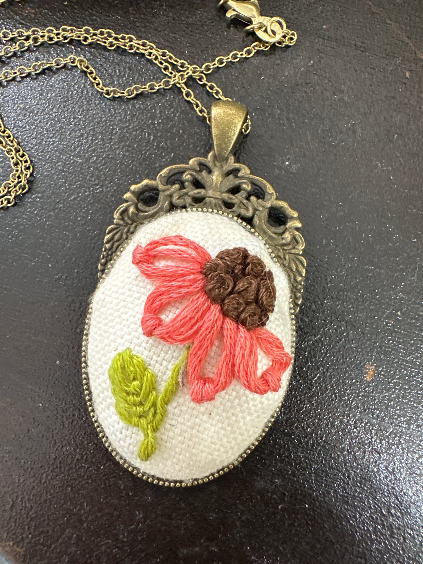 Handcrafted necklace- single flower