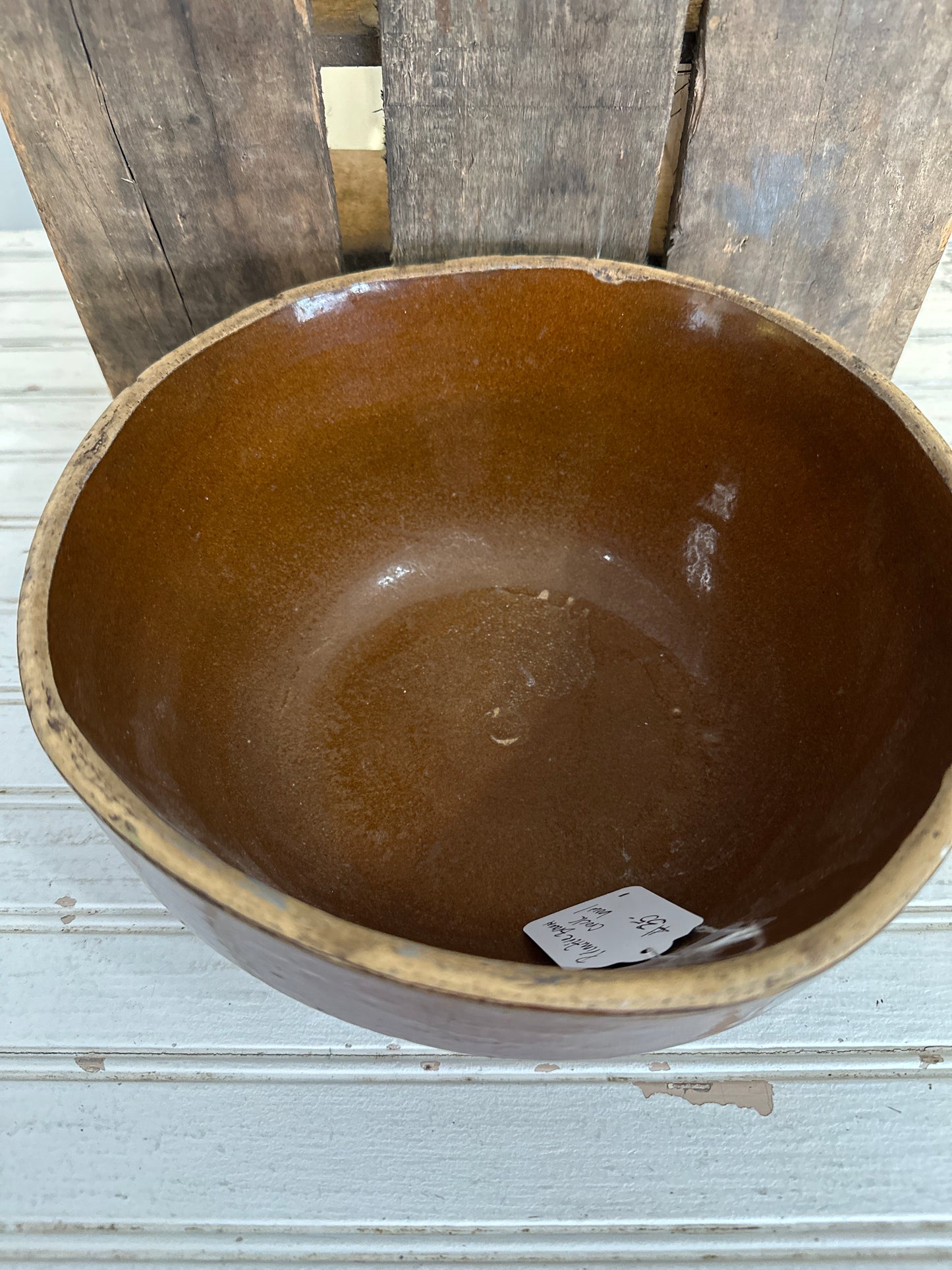 Primitive Brown Crock bowl- local pickup only