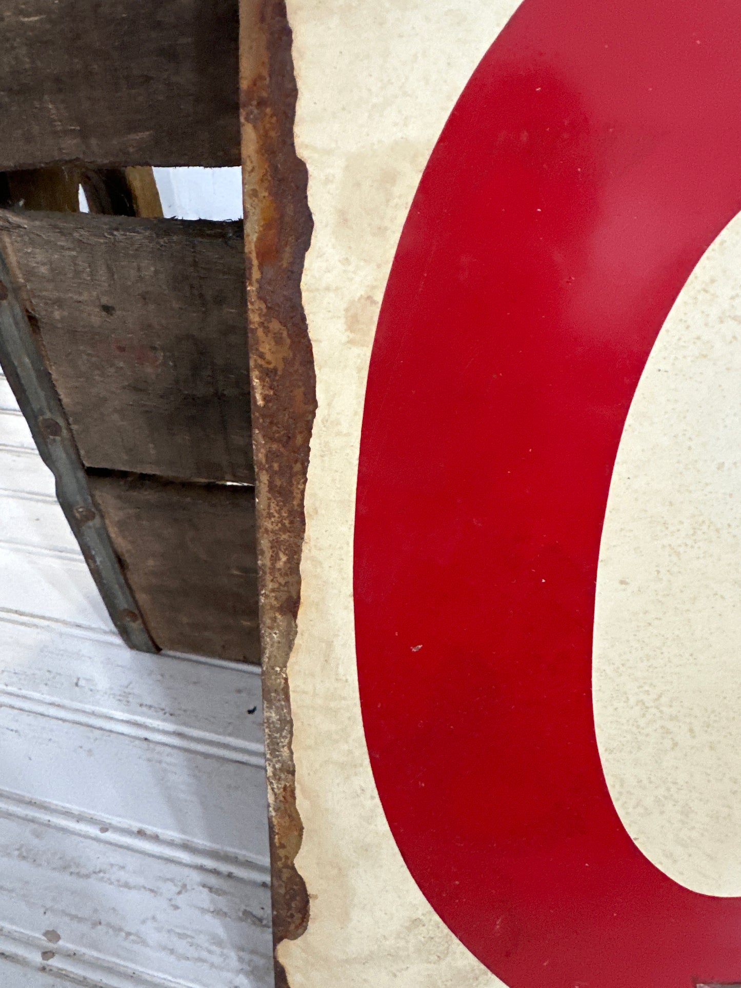 Metal Gas station double sided number sign- 0- 7