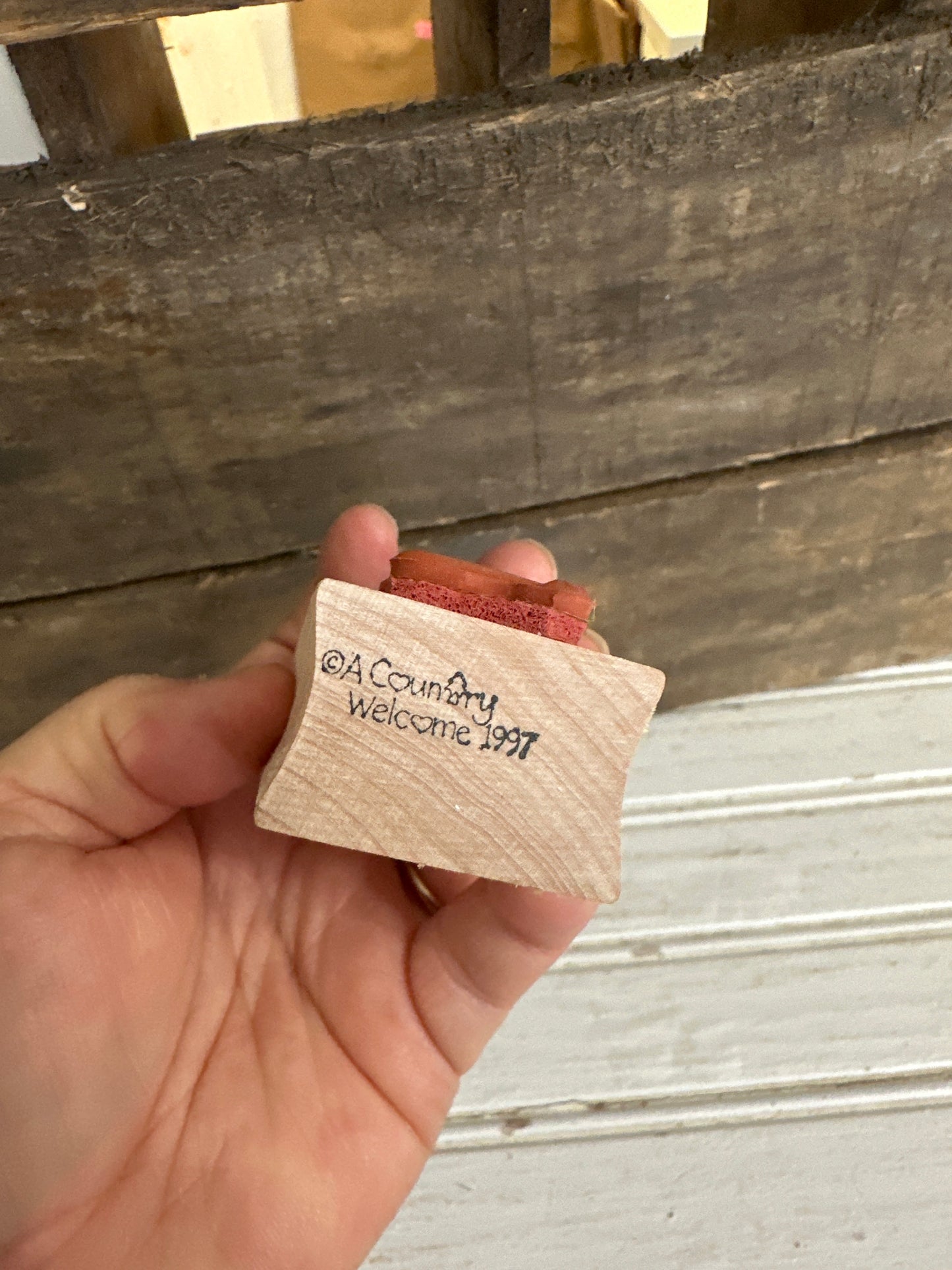 A Country Welcome wooden rubber stamp