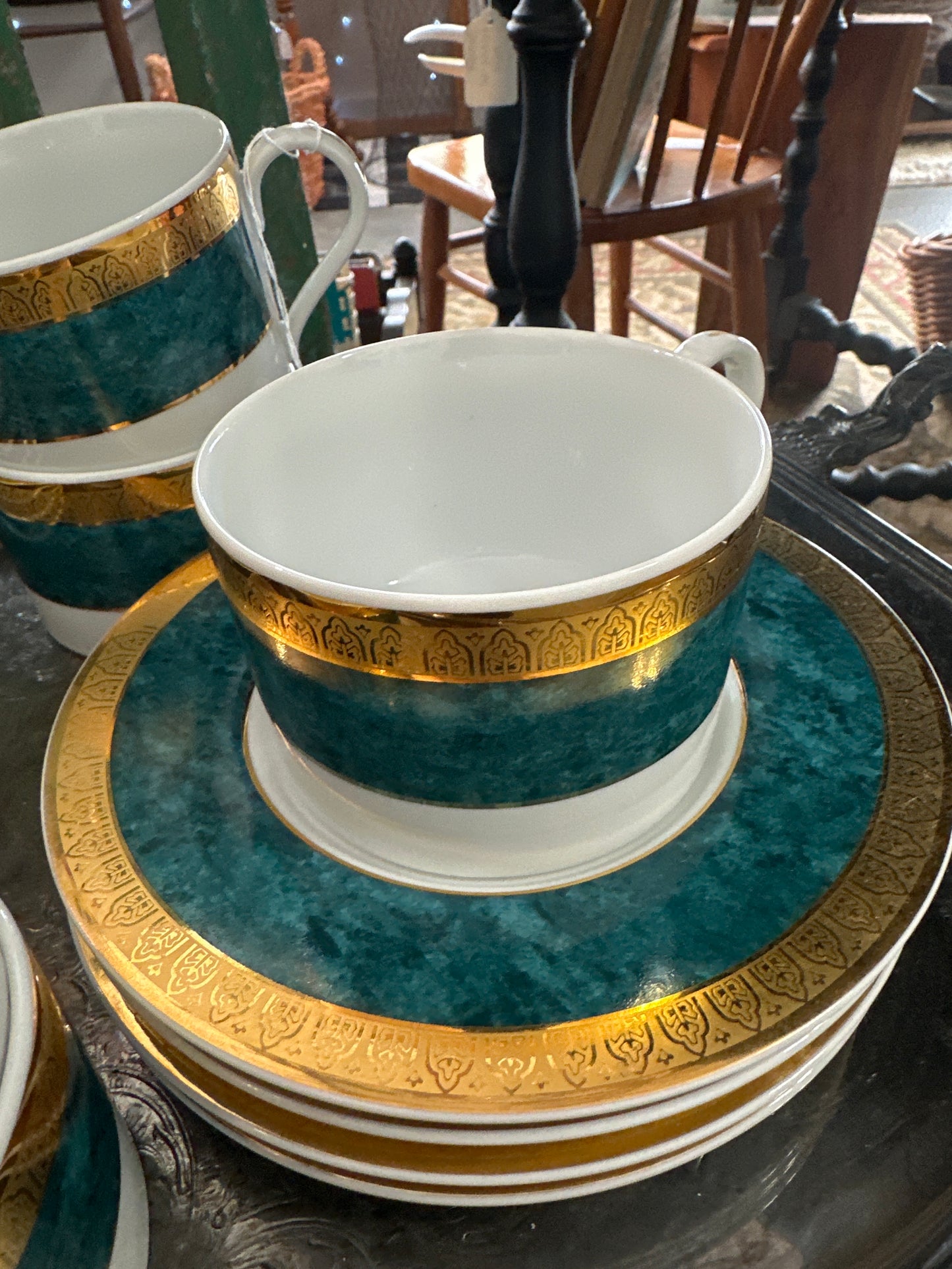 Royal Porcelain Wellington Green cups and saucers - local pickup only