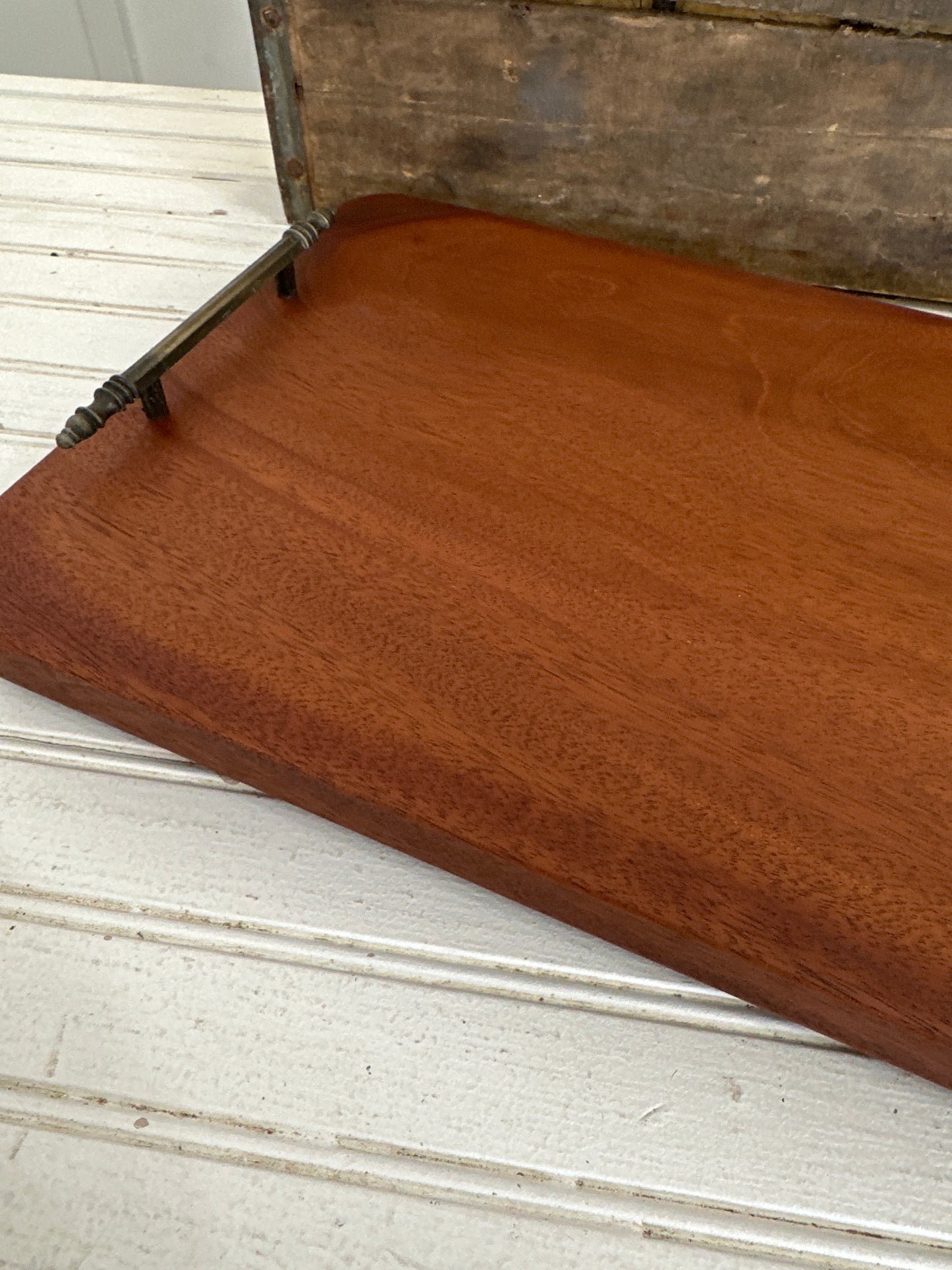 Handmade Charcuterie tray with vintage metal handles, also footed- local pickup only