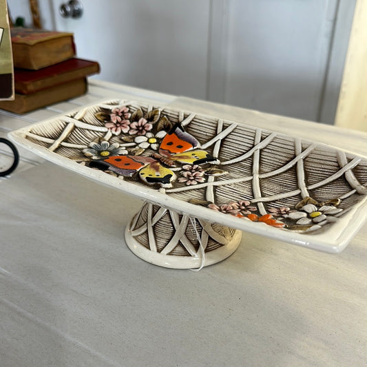 Pedestal Tray with Butterfly
