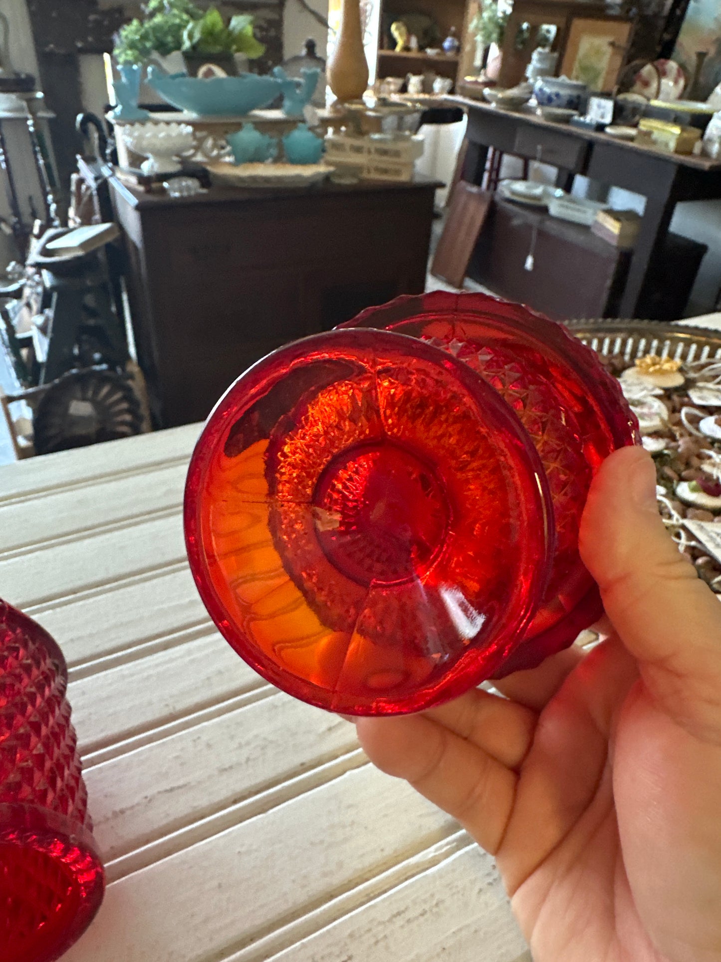 Viking Art Glass Ruby Red Fairy lamp- local pickup only