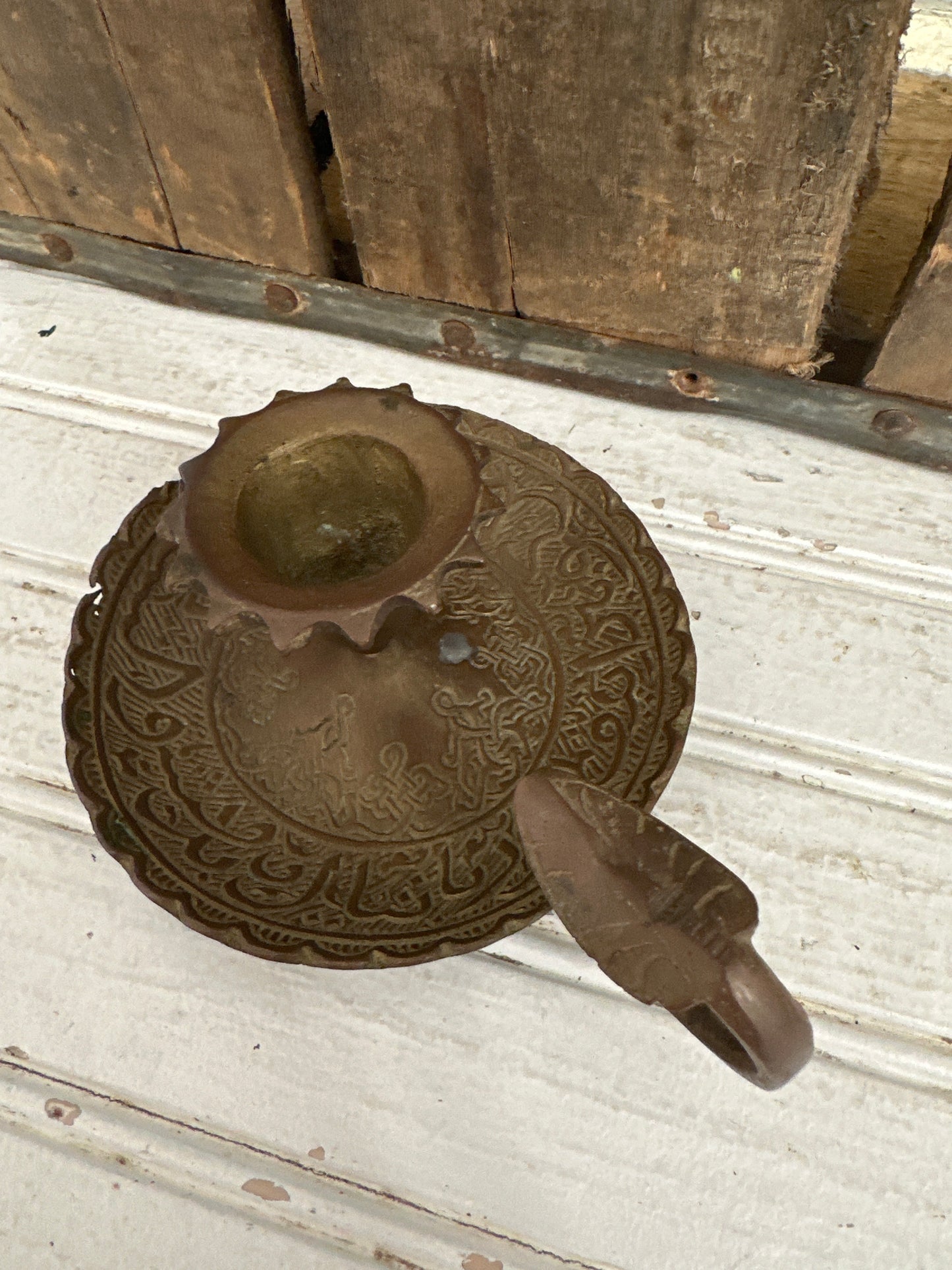 Brass chamber candle holder