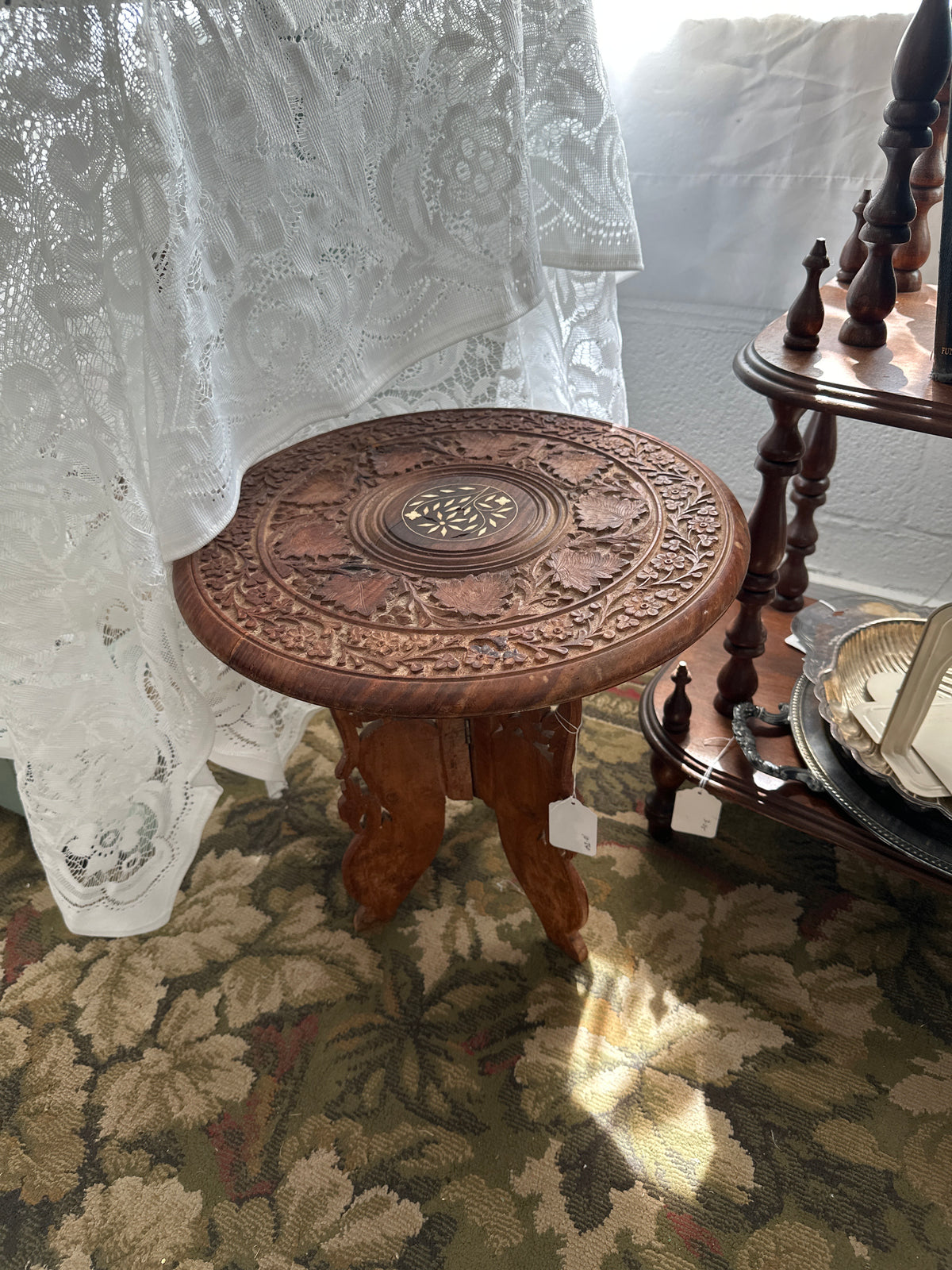 Vintage Asian Wooden table/plant stand- local pickup only