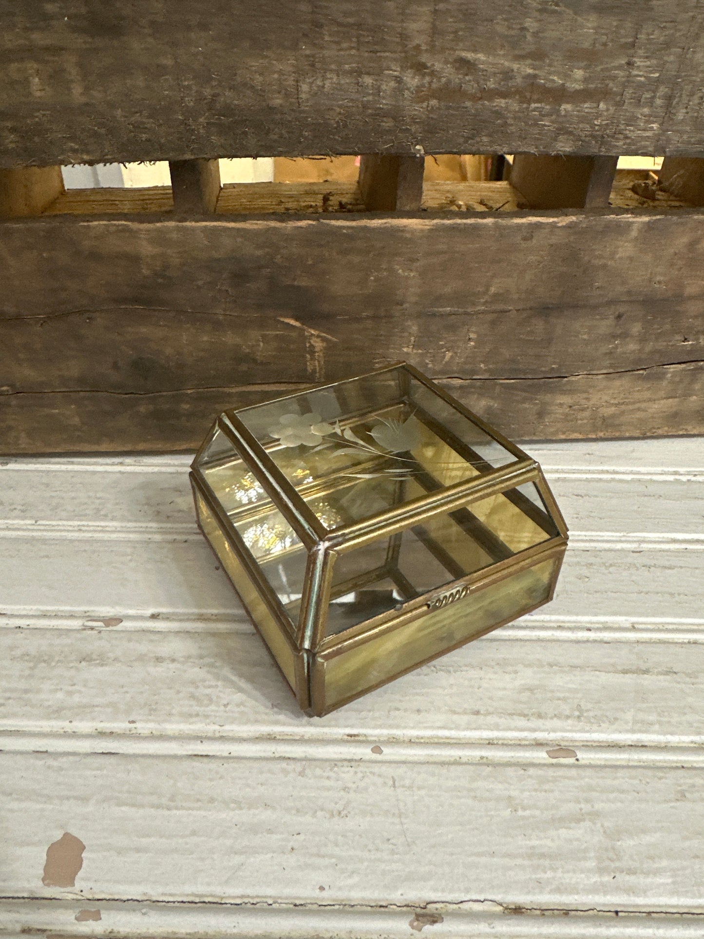 Brass & Glass trinket box