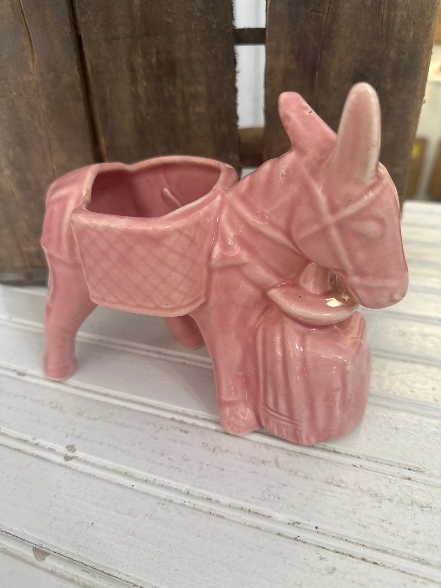 McCoy Pink donkey and man planter