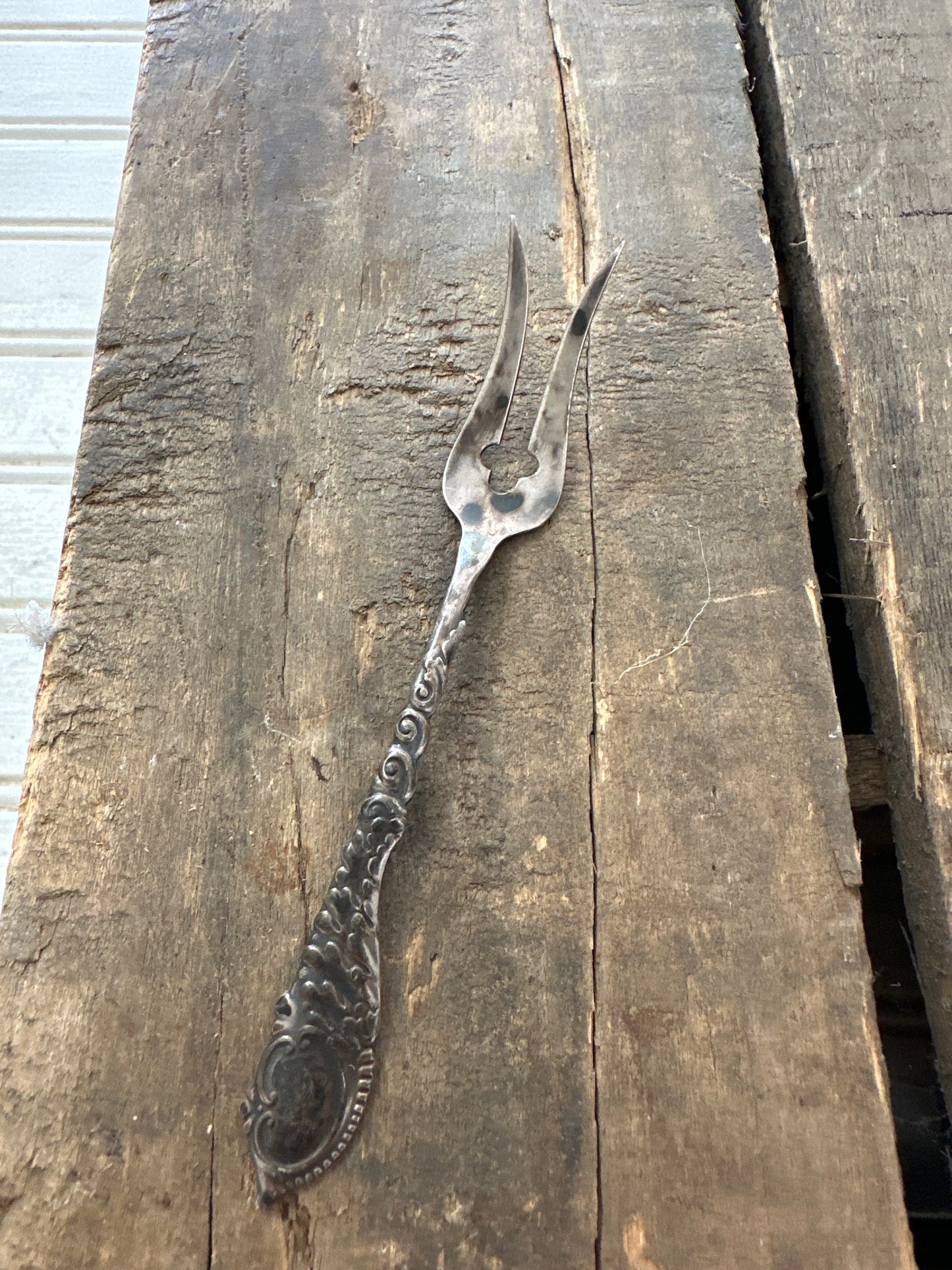 Sterling Art Nouveau two tine fork
