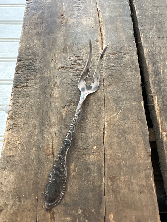 Sterling Art Nouveau two tine fork