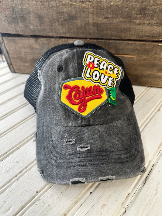 Peace, Love, Cajun hat