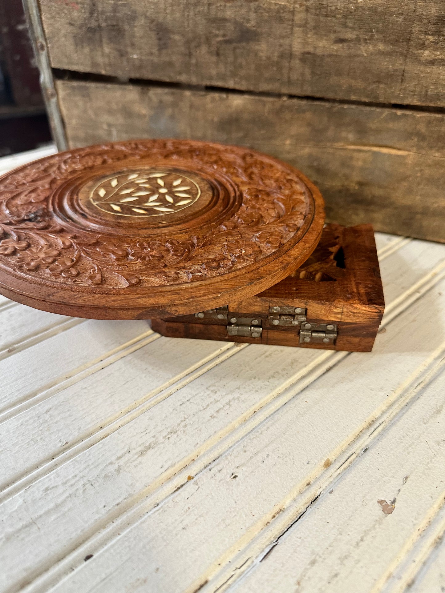 Carved Wooden plant stand/riser
