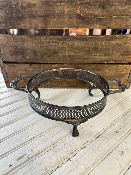 Silver Plate round casserole dish holder