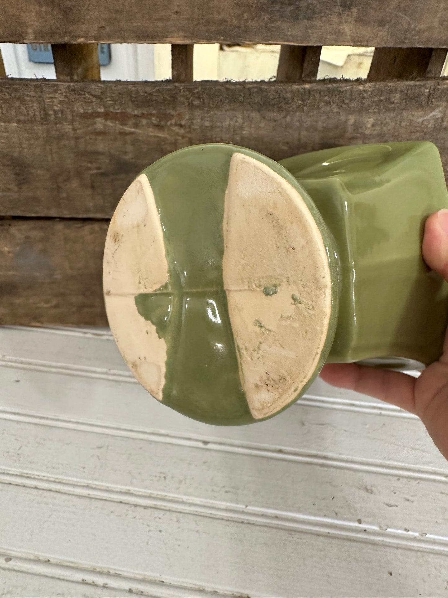 Green Pedestal Planter