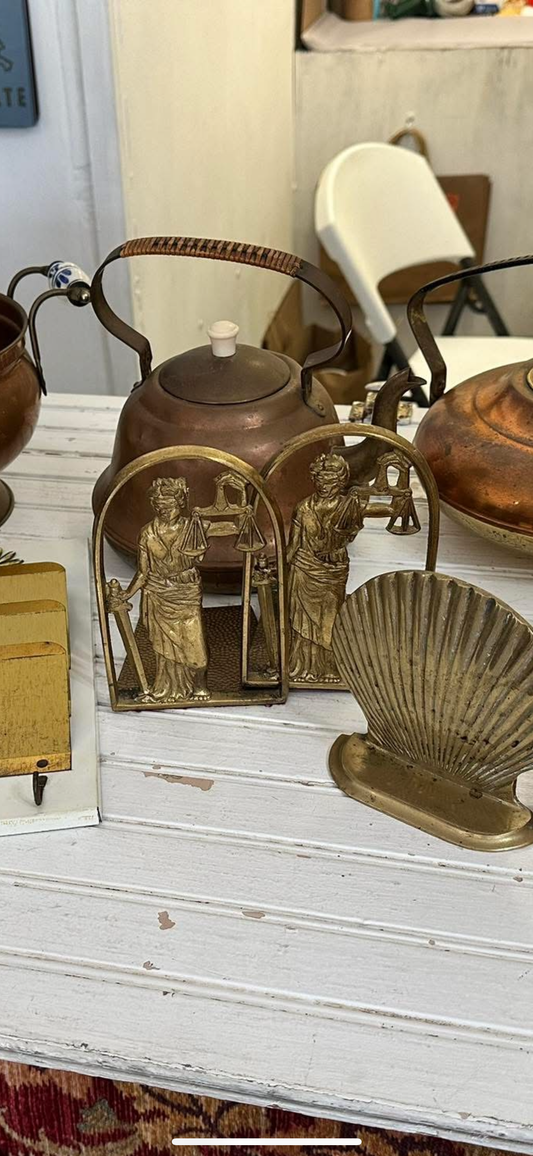 Themis Blind Lady Justice Brass Bookends