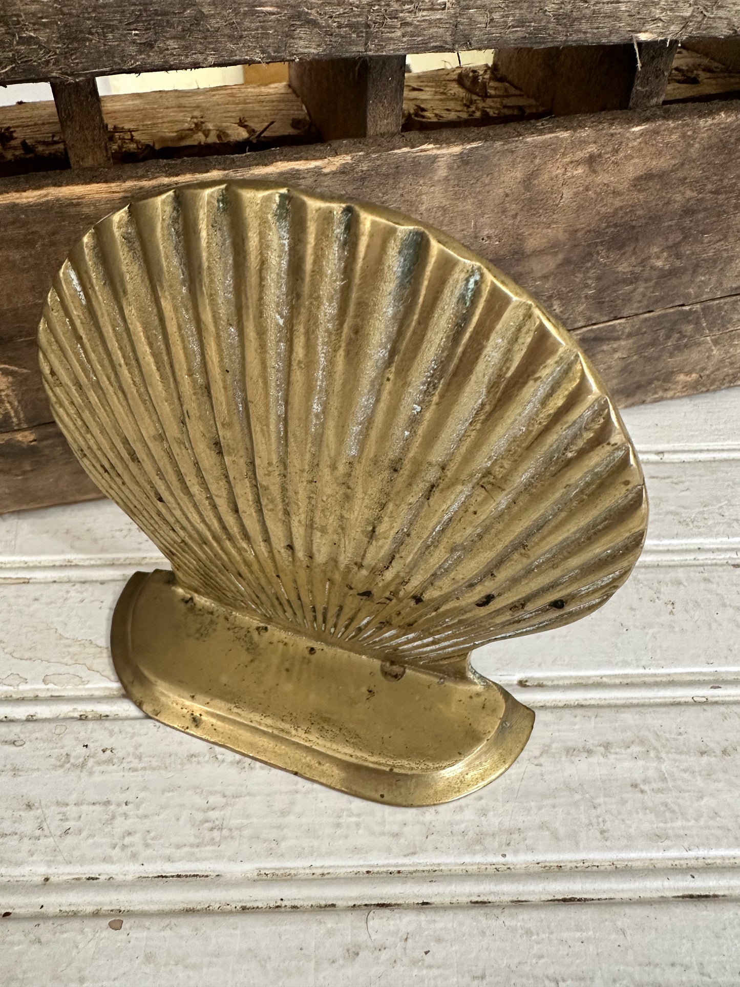 Brass Shell bookend