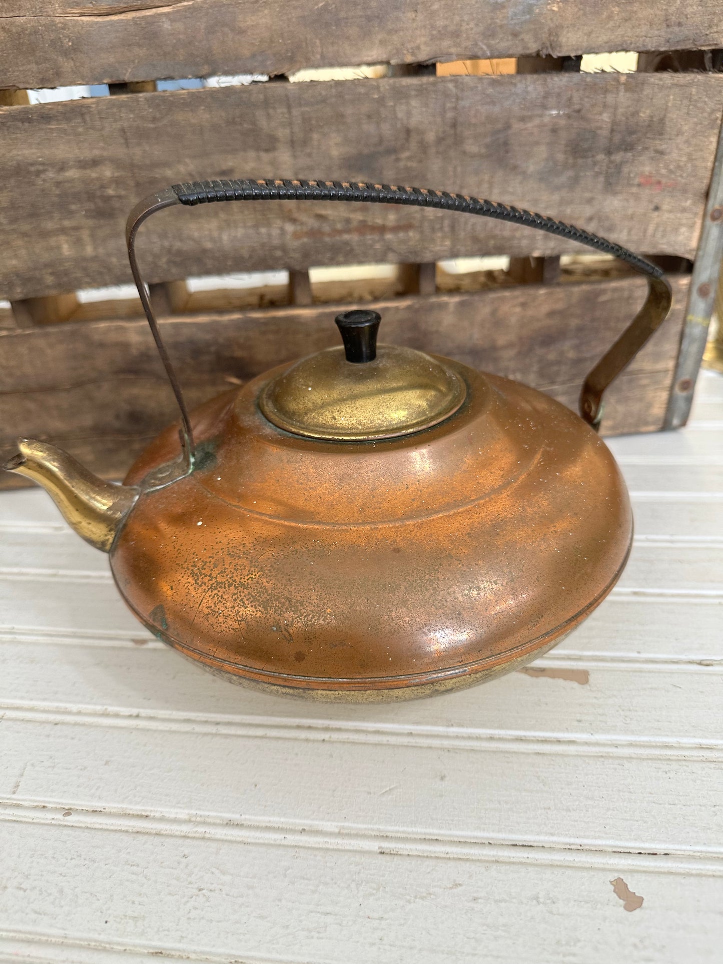 Mid Century Modern copper-brass Teapot