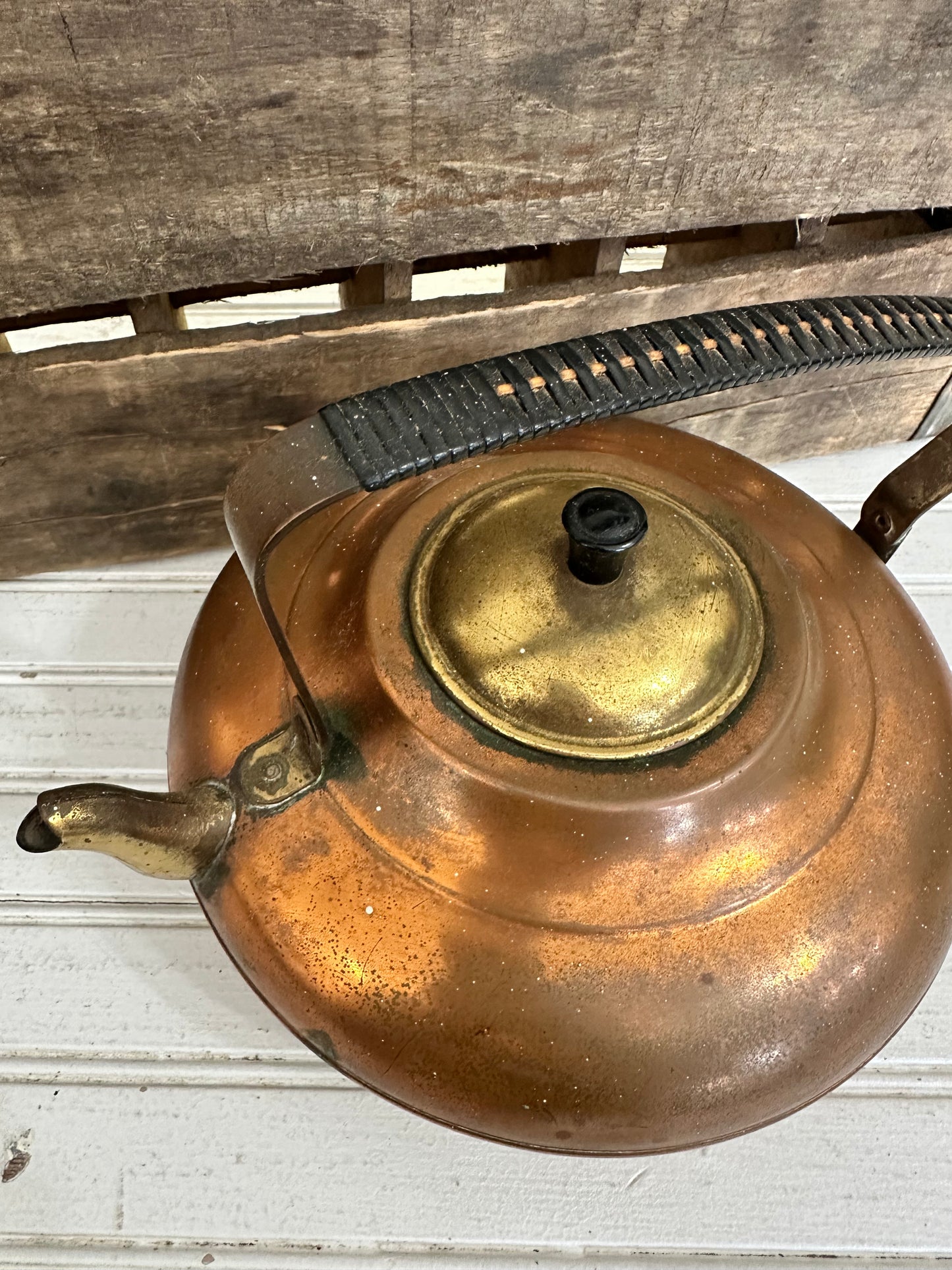 Mid Century Modern copper-brass Teapot