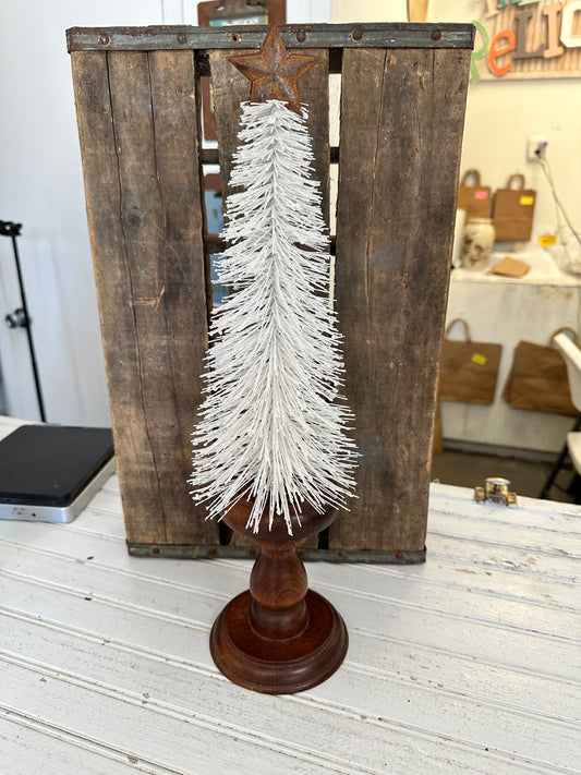 Bottle Brush Tree w/ vintage base