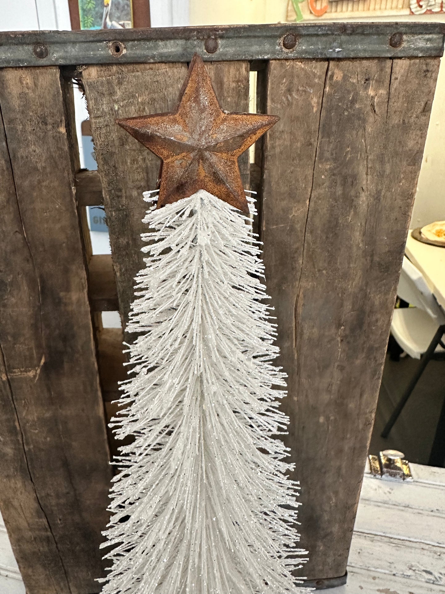 Bottle Brush Tree w/ vintage base