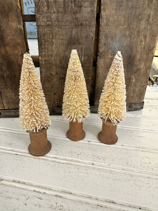 Vintage Spool bottle brush trees