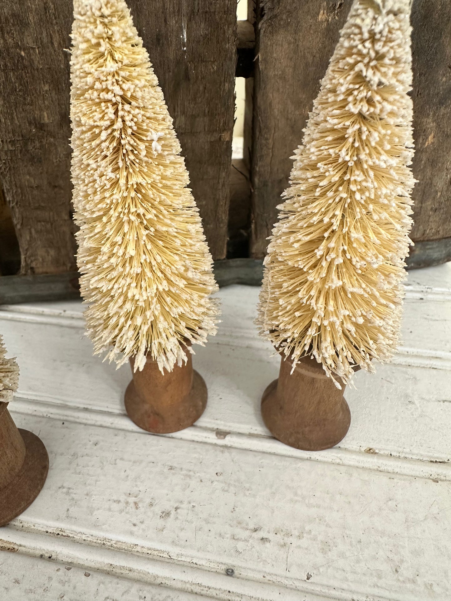Vintage Spool bottle brush trees