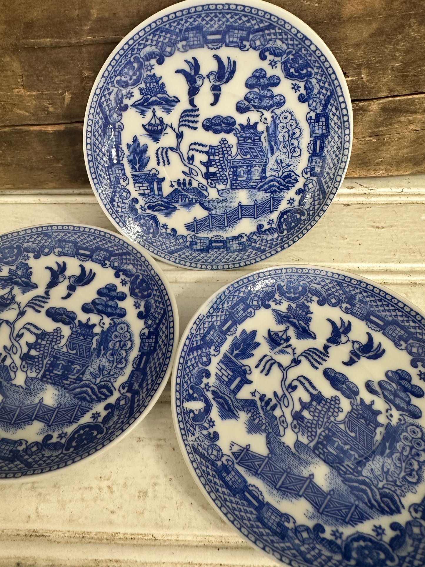 Blue Willow Children’s saucers- set of 3