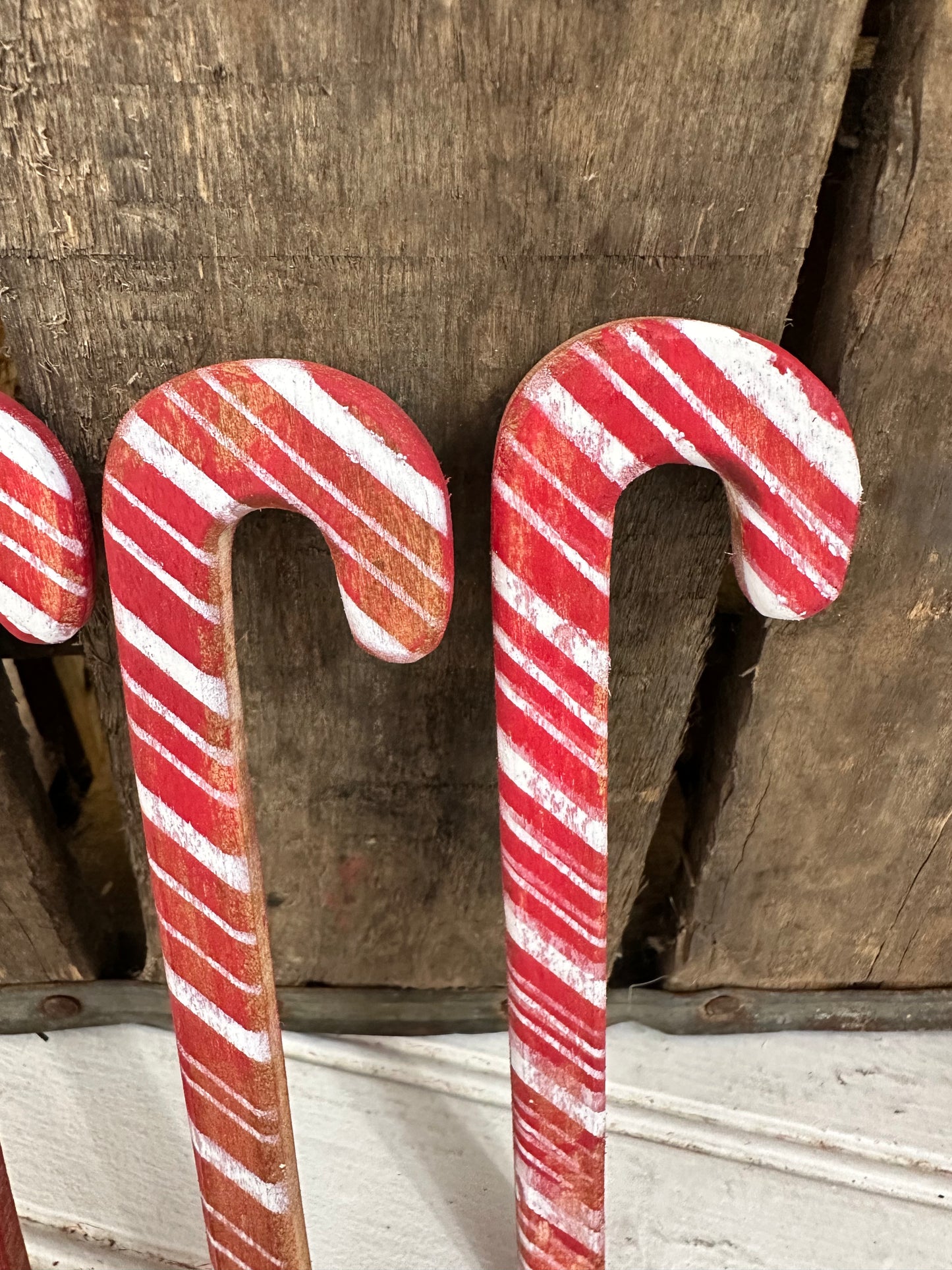 Handmade Wooden Candy Cane set