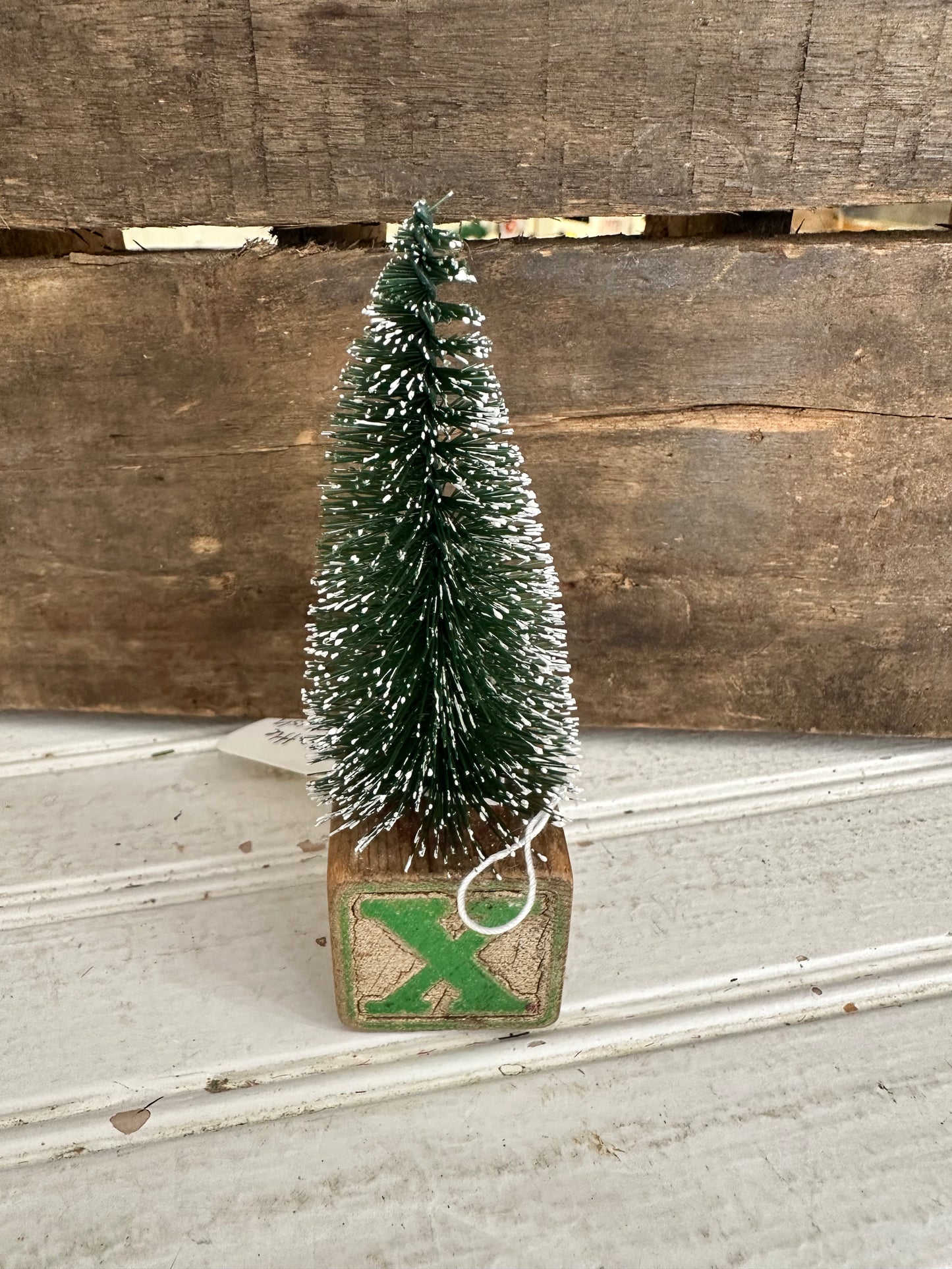 Vintage Block bottle brush tree