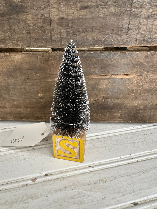 Vintage Block bottle brush tree