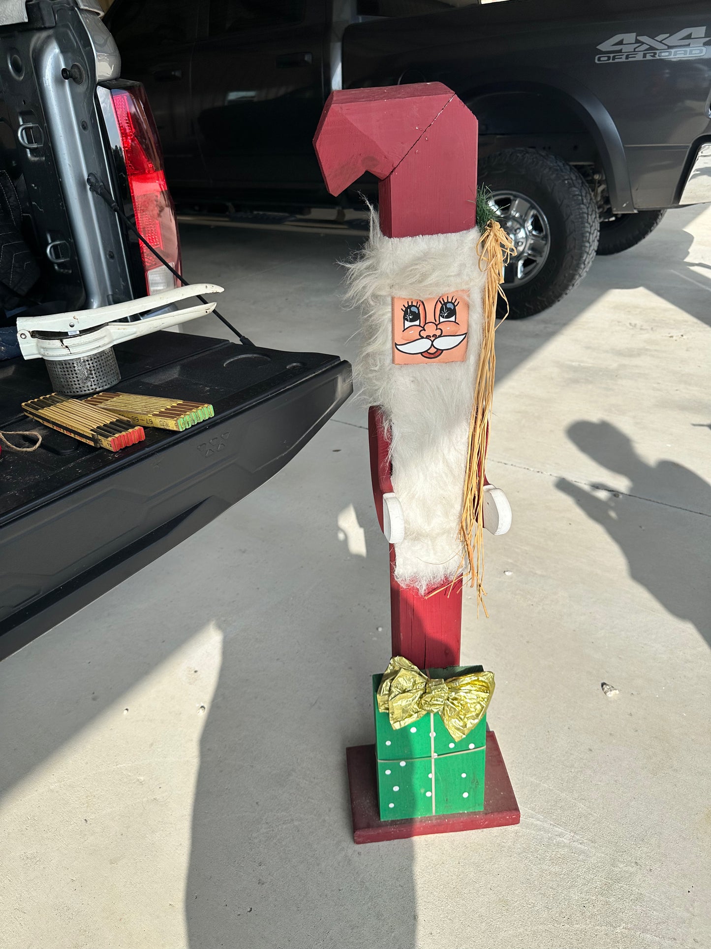 Arts & Crafts Handmade Wooden Santa- local pickup only