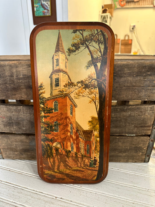 Decoupage Wall Art- Colonial Scene