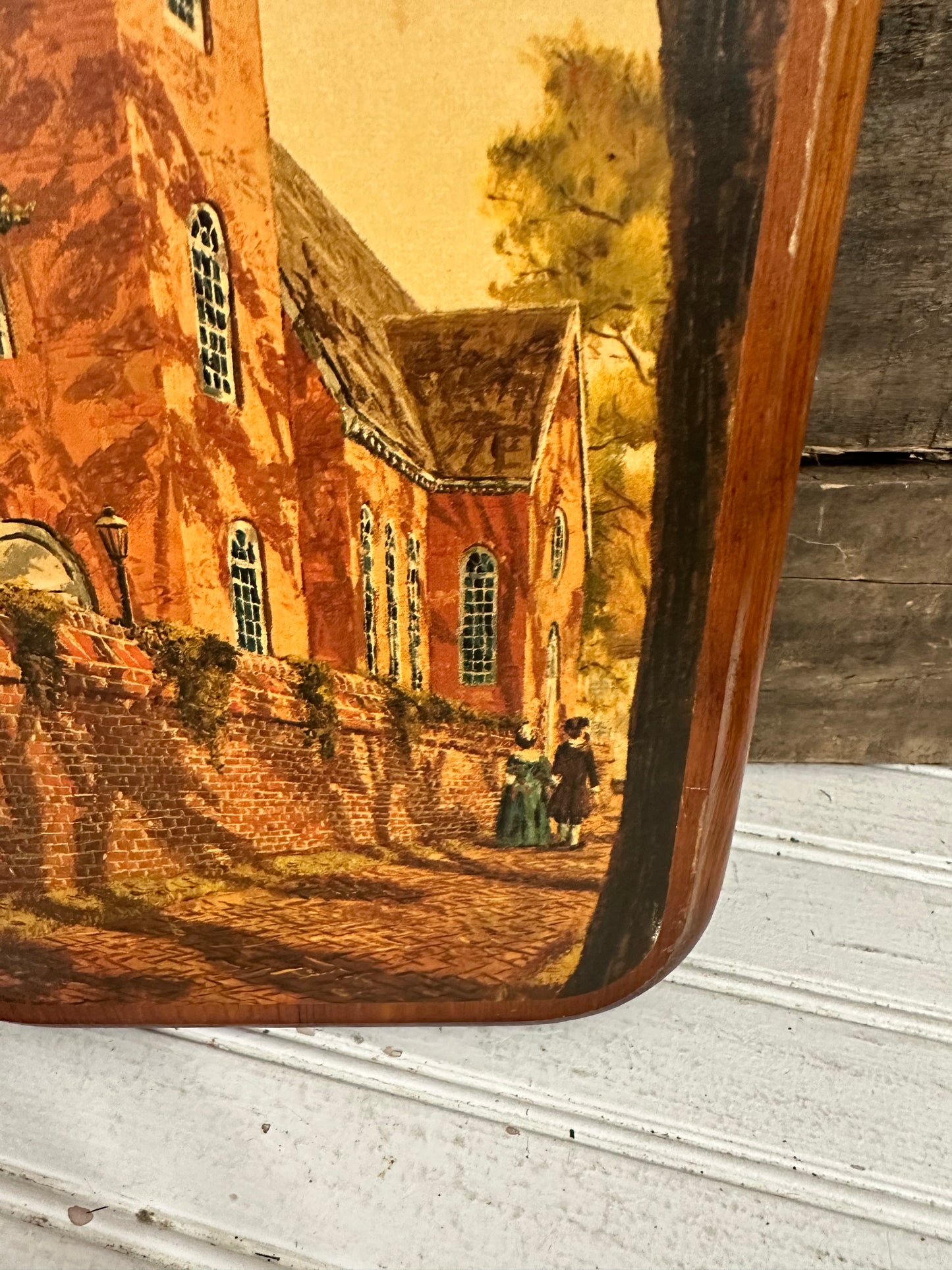 Decoupage Wall Art- Colonial Scene